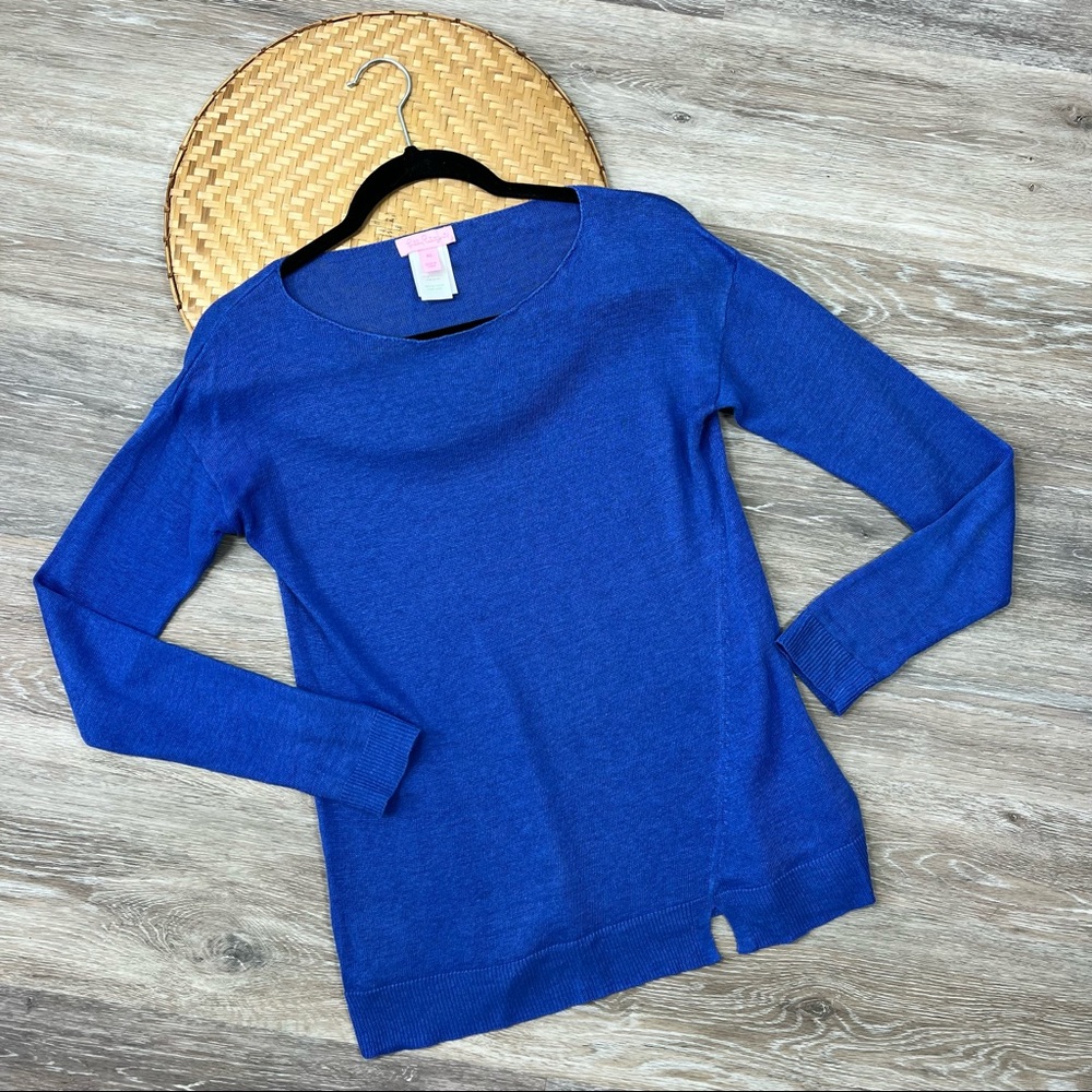 Lilly Pulitzer linen blue sweater